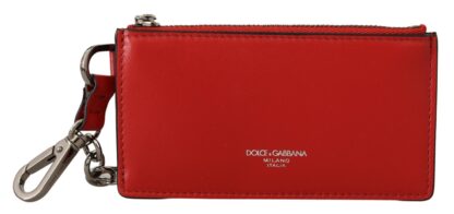 Dolce & Gabbana - Elegant Leather Keychain in Vibrant Red