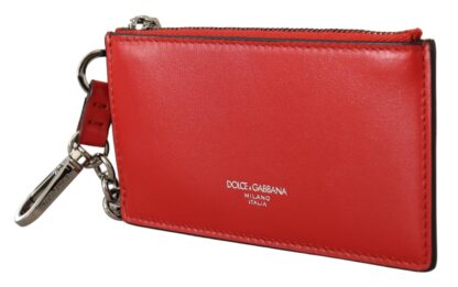 Dolce & Gabbana - Elegant Leather Keychain in Vibrant Red