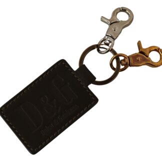 Dolce & Gabbana - Chic Black Rubber & Brass Logo Keychain