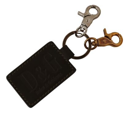 Dolce & Gabbana - Elegant Green Leather Designer Keychain