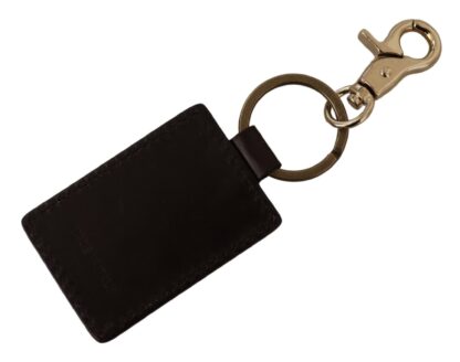 Dolce & Gabbana - Elegant Unisex Leather Keyring with Gold Detail