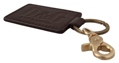 Dolce & Gabbana - Elegant Unisex Leather Keyring with Gold Detail