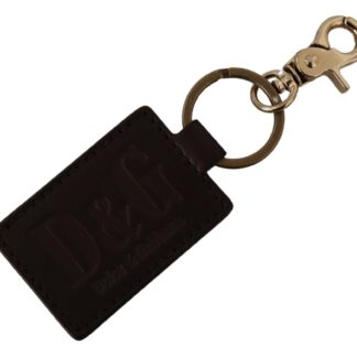 Dolce & Gabbana - Chic Black Rubber & Brass Logo Keychain