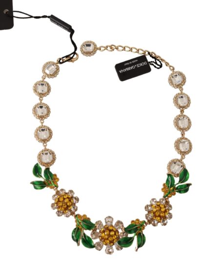 Dolce & Gabbana - Exquisite Gold Plated Crystal Charm Necklace