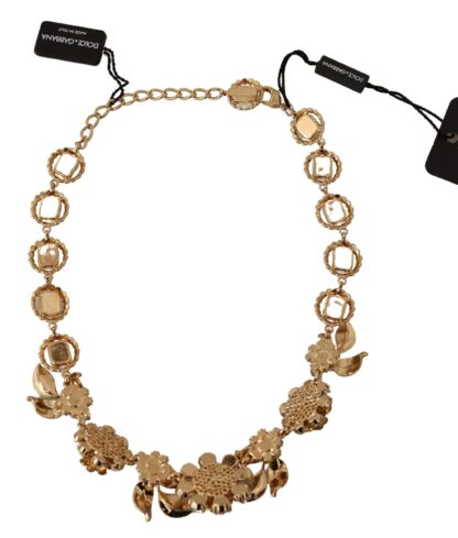 Dolce & Gabbana - Exquisite Gold Plated Crystal Charm Necklace