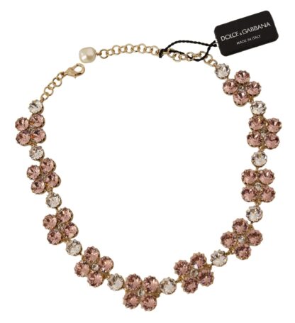 Dolce & Gabbana - Elegant Gold Tone Crystal Charm Necklace