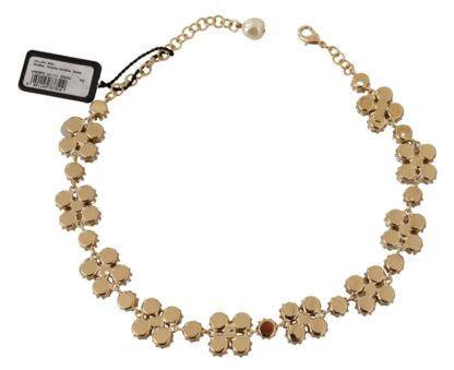 Dolce & Gabbana - Elegant Gold Tone Crystal Charm Necklace