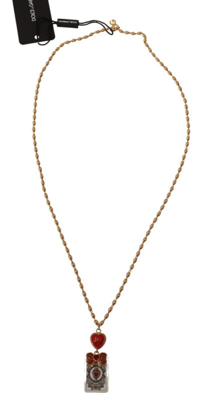 Dolce & Gabbana - Elegant Gold & Crystal Charm Necklace