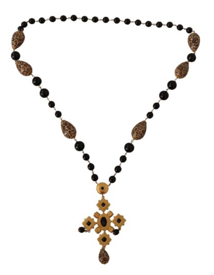 Dolce & Gabbana - Elegant Charm Cross Necklace with Crystal Details