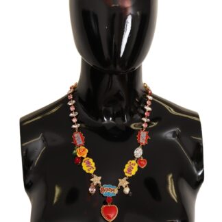 Dolce & Gabbana - Exquisite Gold Plated Crystal Charm Necklace