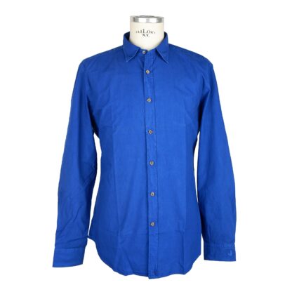 Jeckerson - Elegant Blue Cotton Long-Sleeve Men's Shirt