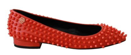 Philipp Plein - Vibrant Orange Pointed Leather Flats