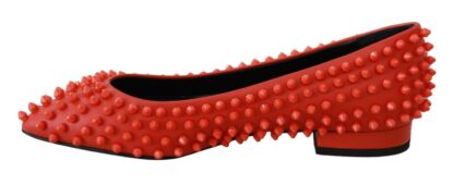 Philipp Plein - Vibrant Orange Pointed Leather Flats