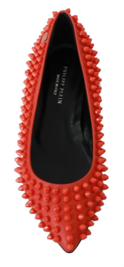 Philipp Plein - Vibrant Orange Pointed Leather Flats