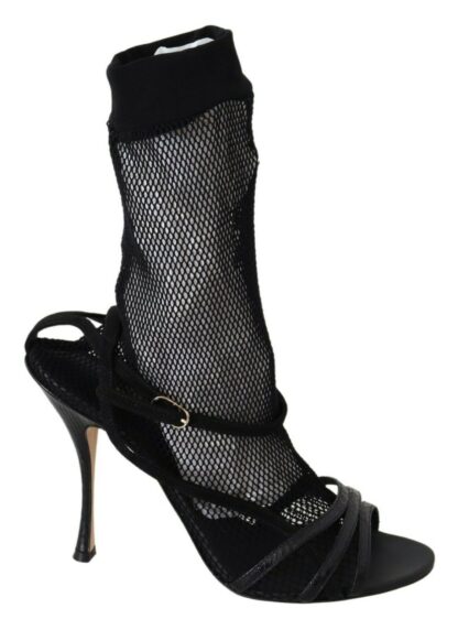 Dolce & Gabbana - Chic Black Mesh Stiletto Sandals