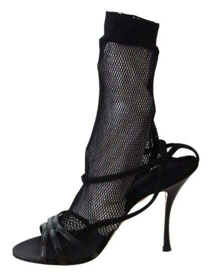 Dolce & Gabbana - Chic Black Mesh Stiletto Sandals