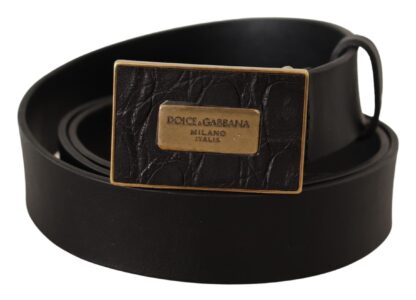 Dolce & Gabbana - Elegant Leather Belt with Square Buckle