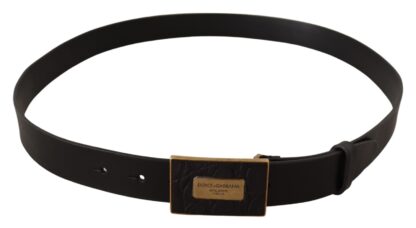 Dolce & Gabbana - Elegant Leather Belt with Square Buckle