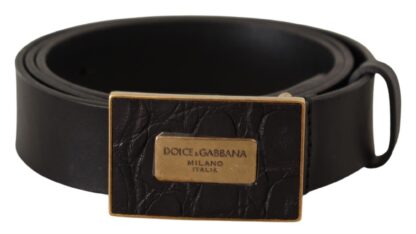 Dolce & Gabbana - Elegant Leather Belt with Square Buckle