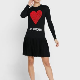 Love Moschino - Chic Black Cotton Sweatshirt with Front Design