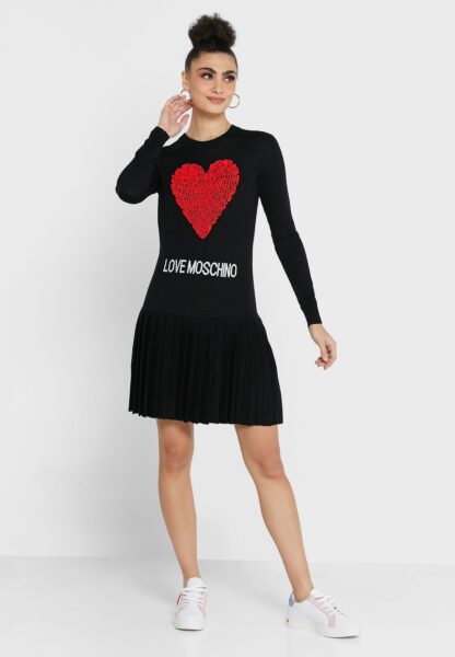 Love Moschino - Enchanting Ruched Heart Knit Dress