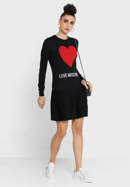 Love Moschino - Enchanting Ruched Heart Knit Dress