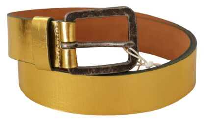 John Galliano - Elegant Gold Genuine Leather Men's Belt