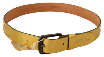 John Galliano - Elegant Gold Genuine Leather Men's Belt