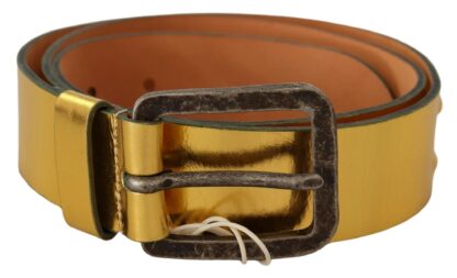 John Galliano - Elegant Gold Genuine Leather Men's Belt