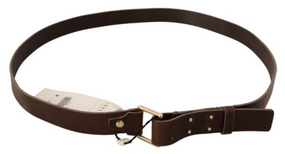 GF Ferre - Elegant Leather Fashion Belt with Gold Buckle