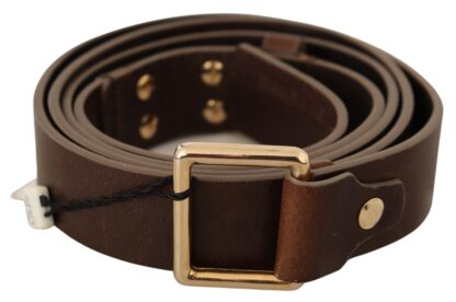 GF Ferre - Elegant Leather Fashion Belt with Gold Buckle