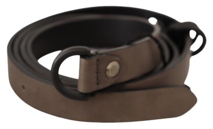 Costume National - Exquisite Solid Brown Waist Belt with Metal Buckle