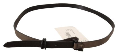 Costume National - Exquisite Solid Brown Waist Belt with Metal Buckle