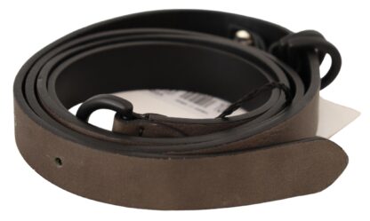 Costume National - Exquisite Solid Brown Waist Belt with Metal Buckle