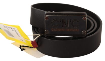 Costume National - Elegant Black Leather Waist Belt