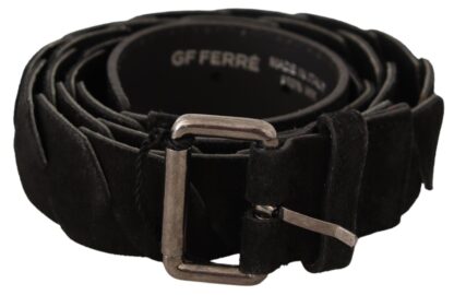 GF Ferre - Elegant Black Waist Belt with Metal Buckle