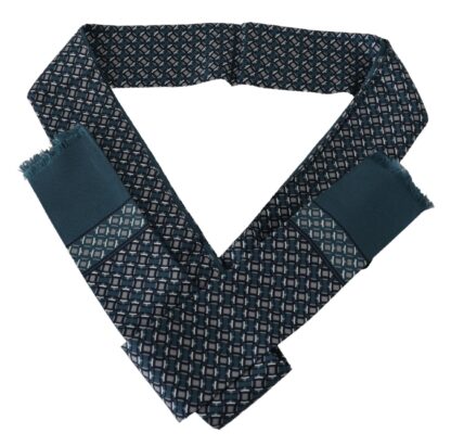 Dolce & Gabbana - Elegant Blue Silk Fringed Men's Scarf