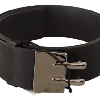 Costume National - Chic Brown Leather Fashion Belt with Silver Buckle