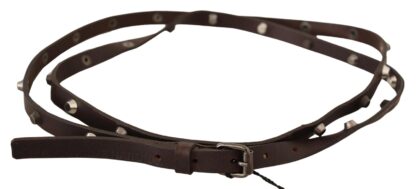 Costume National - Chic Brown Leather Fashion Belt with Silver Buckle