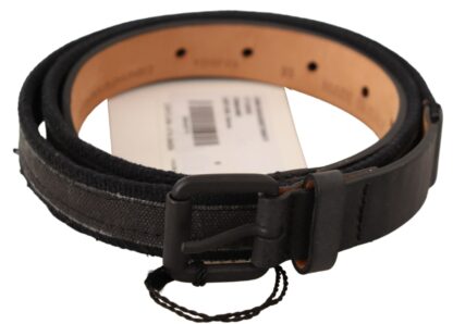 Ermanno Scervino - Classic Black Leather Belt with Buckle Fastening