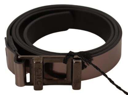 Costume National - Chic Pink Metallic Leather Belt with Bronze Buckle