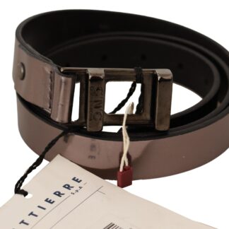 Costume National - Chic Brown Leather Fashion Belt with Silver Buckle