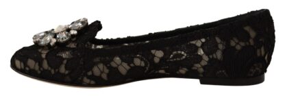 Dolce & Gabbana - Elegant Taormina Lace Flats with Crystals