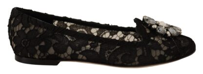 Dolce & Gabbana - Elegant Taormina Lace Flats with Crystals