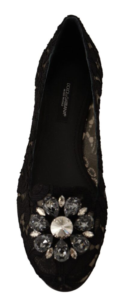 Dolce & Gabbana - Elegant Taormina Lace Flats with Crystals