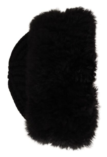 Dolce & Gabbana - Elegant Black Cashmere Alpaca Fur Beanie