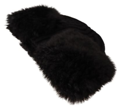 Dolce & Gabbana - Elegant Black Cashmere Alpaca Fur Beanie