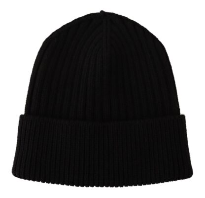 Dolce & Gabbana - Elegant Cable Knit Wool Beanie with Fleece Liner