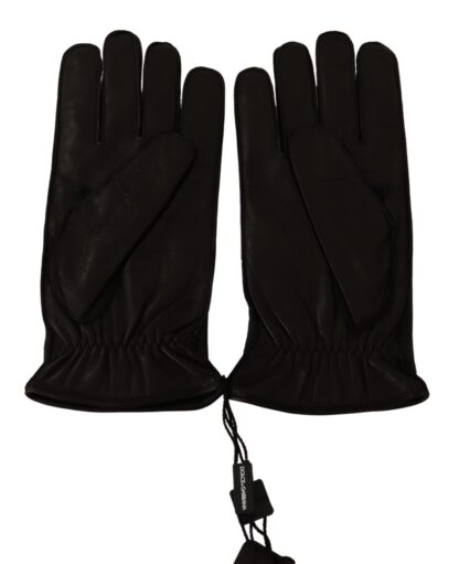 Dolce & Gabbana - Elegant Black Leather Winter Gloves