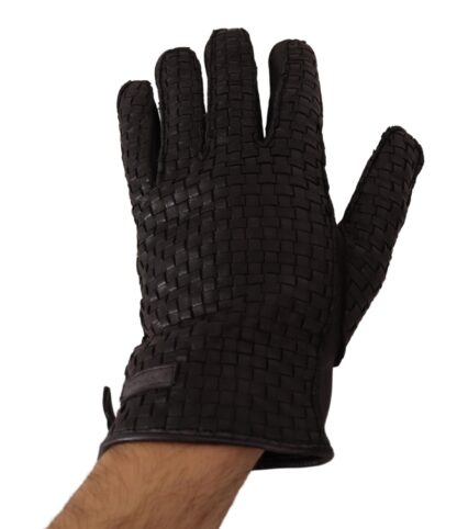 Dolce & Gabbana - Sleek Black Leather Cashmere-Lined Gloves